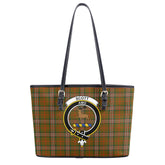 Scott Brown Modern Tartan Crest Leather Tote Bag